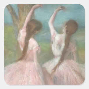 Dancers in Pink Edgar Degas Square Sticker