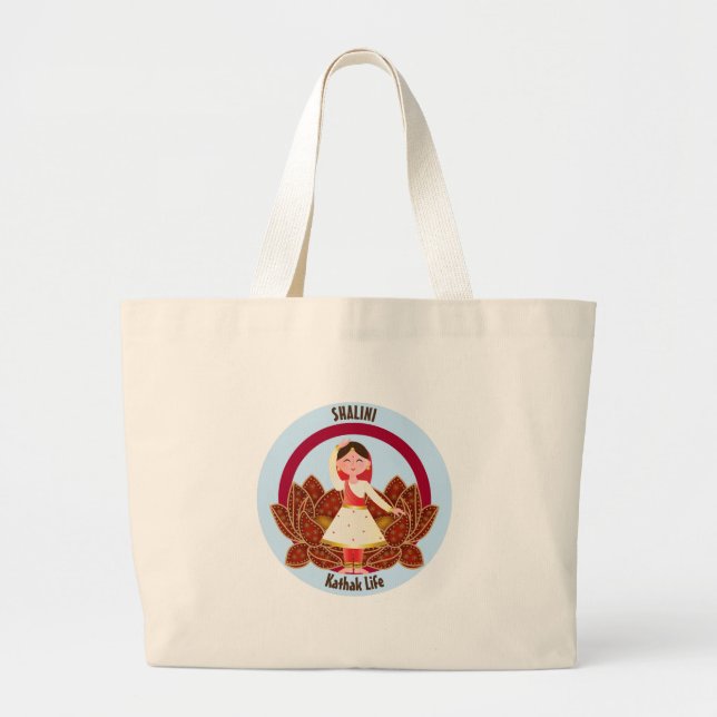Dancer's Jumbo Tote Bag with Kathak Dancer (Front)