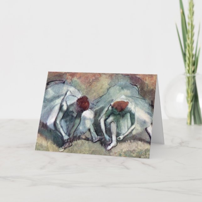 Dancers Lacing Their Shoes by Edgar Degas Card (Front)