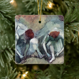 Dancers Lacing Their Shoes by Edgar Degas Ceramic Ornament