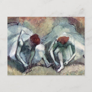 Dancers Lacing Their Shoes by Edgar Degas Postcard
