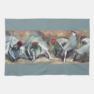 Dancers Lacing Their Shoes by Edgar Degas Tea Towel