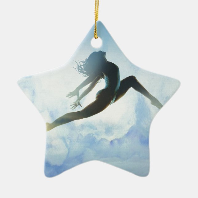 Dancer's Leap Ceramic Tree Decoration (Front)