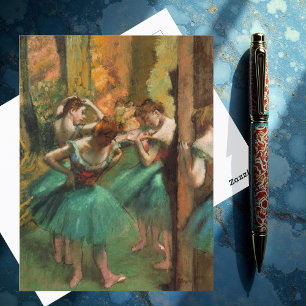 Dancers, Pink and Green by Degas, Art Postcard