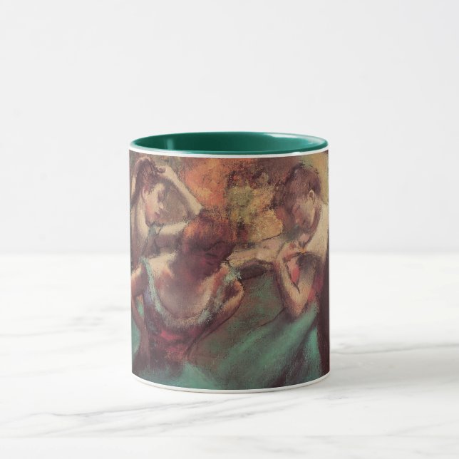 Dancers, Pink and Green by Edgar Degas Mug (Center)