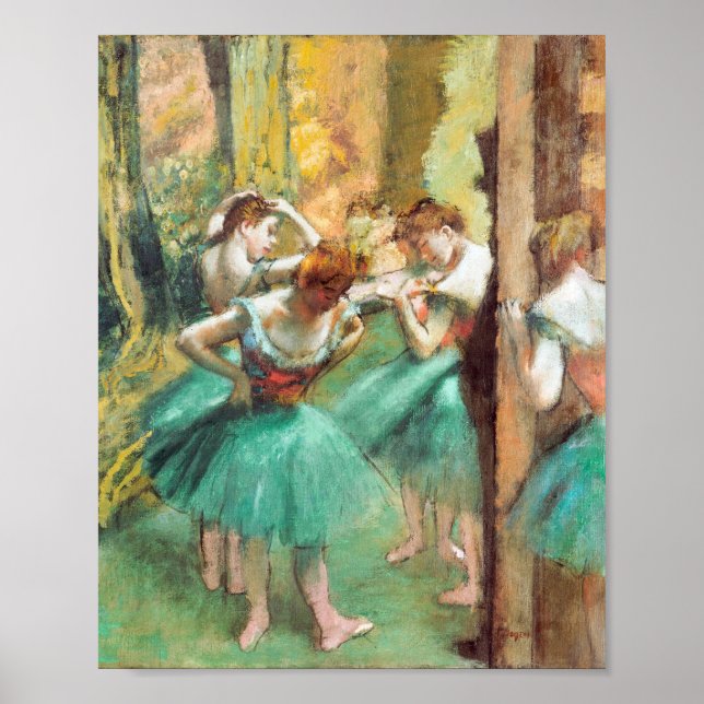 Dancers Pink and Green by Edgar Degas Poster (Front)