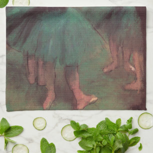 Dancers, Pink and Green by Edgar Degas Tea Towel
