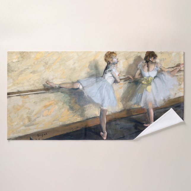 Dancers Practicing at the Barre, Edgar Degas Bath Towel (Bath Towel)
