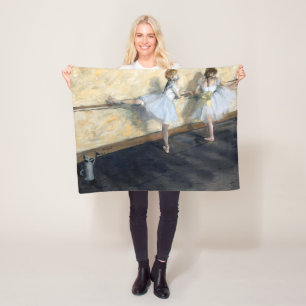 Dancers Practicing at the Barre, Edgar Degas Fleece Blanket