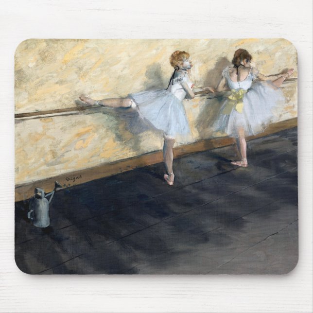 Dancers Practicing at the Barre, Edgar Degas Mouse Pad (Front)
