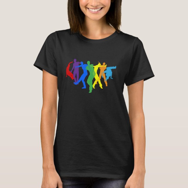 Dancers Silhouette Street Dance Poses Silhouettes T-Shirt (Front)