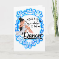 Dancers Sparkle Congratulations Blue Floral Card