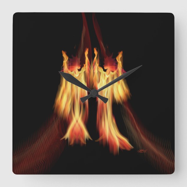 Dancers Square Wall Clock (Front)