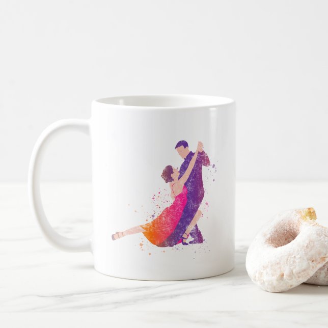Dancers Tango Ballroom Flamenco Dancing Coffee Mug (With Donut)