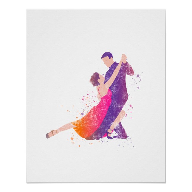 Dancers Tango Ballroom Flamenco Dancing Poster (Front)