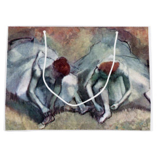 Dancers Tying Their Shoes, Edgar Degas Large Gift Bag