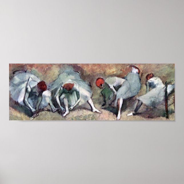 Dancers Tying Their Shoes, Edgar Degas Poster (Front)