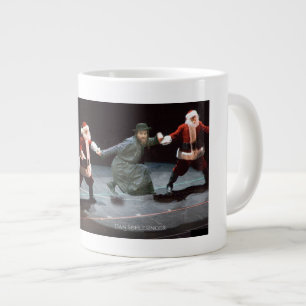 Dancin' Santas & Chassid Large Coffee Mug