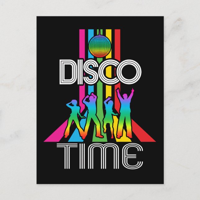 Dancing 80s 90s Party Music Disco Retro Postcard (Front)