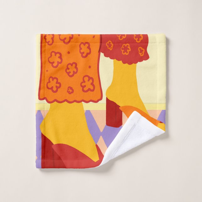 Dancing Across Chequered Dreams Bath Towel Set (Wash Cloth)
