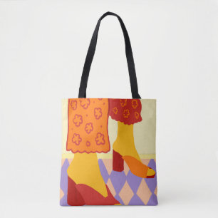 Dancing Across Chequered Dreams Tote Bag