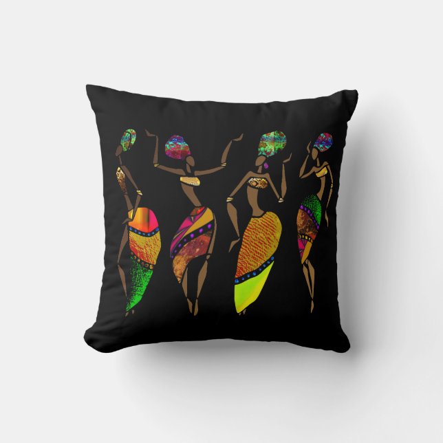 Dancing African Ladies Cushion (Front)