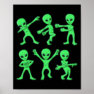 Dancing Aliens Dance Challenge Boys Girls Kids Hal Poster