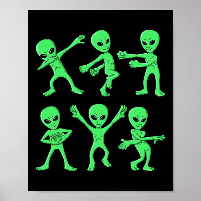 Dancing Aliens Dance Challenge Boys Girls Kids Hal Poster (Front)