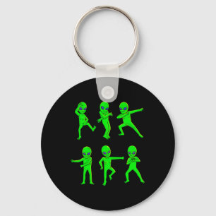 Dancing Aliens Halloween Green Alien Dance Kids Bo Key Ring