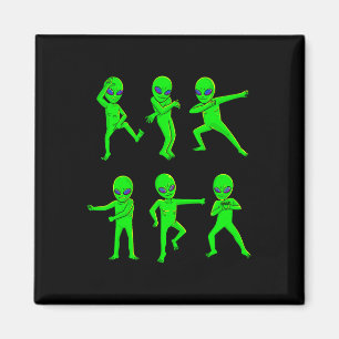 Dancing Aliens Halloween Green Alien Dance Kids Bo Magnet