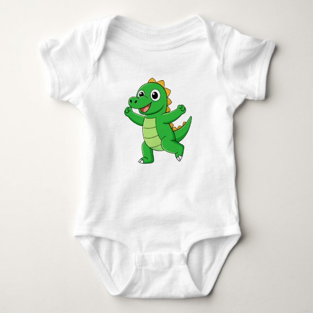 Dancing Alligator  Baby Bodysuit (Front)