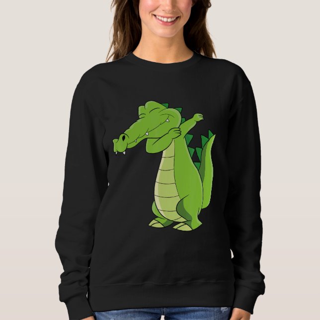 Dancing Alligator Funny Dabbing Alligator Sweatshirt (Front)