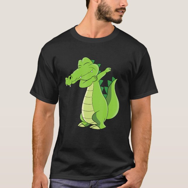 Dancing Alligator  Funny Dabbing Alligator T-Shirt (Front)