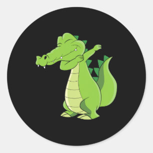 Dancing Alligator Gift Funny Dabbing Alligator Classic Round Sticker