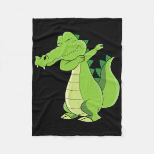Dancing Alligator Gift Funny Dabbing Alligator Fleece Blanket