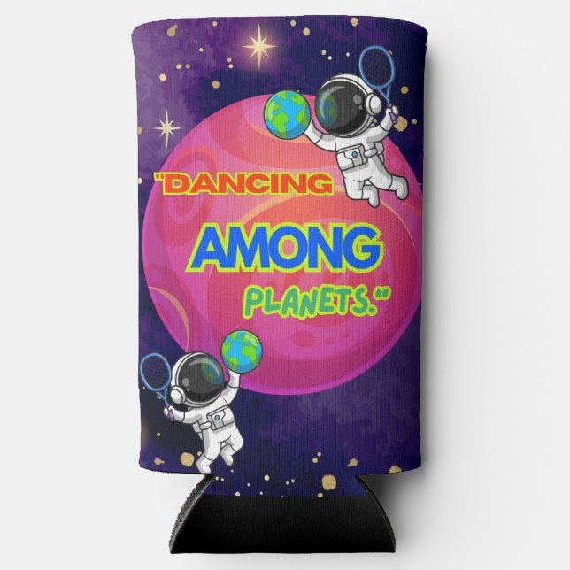 DANCING AMONG  PLANETS SELTZER CAN COOLER (Front)