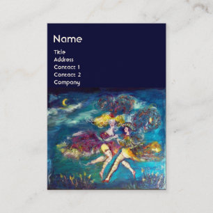 DANCING AND MUSIC IN THE NIGHT MONOGRAM BUSINESS CARD