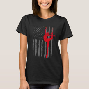 Dancing and Wine - Vintage USA American Flag for T-Shirt