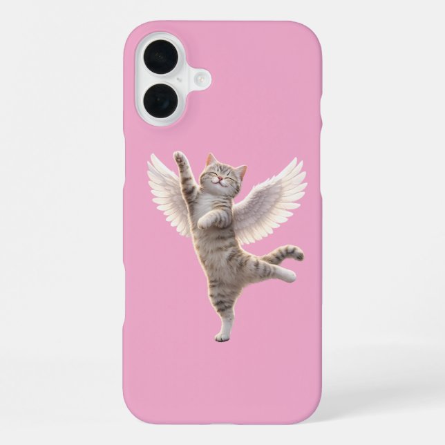 Dancing Angel Cat with Wings iPhone Case (Back)