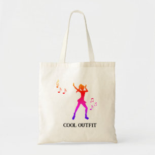 Dancing Anime Girl with Music Notes – Cool K-Pop Tote Bag