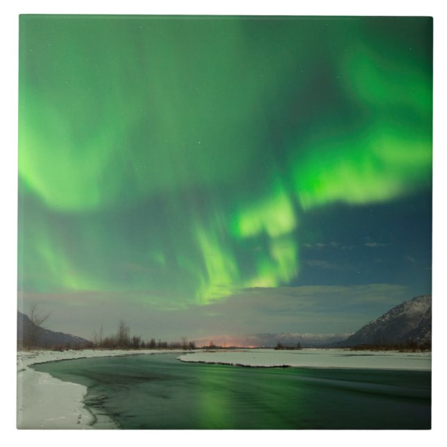 Dancing Aurora Ceramic Tile (Front)