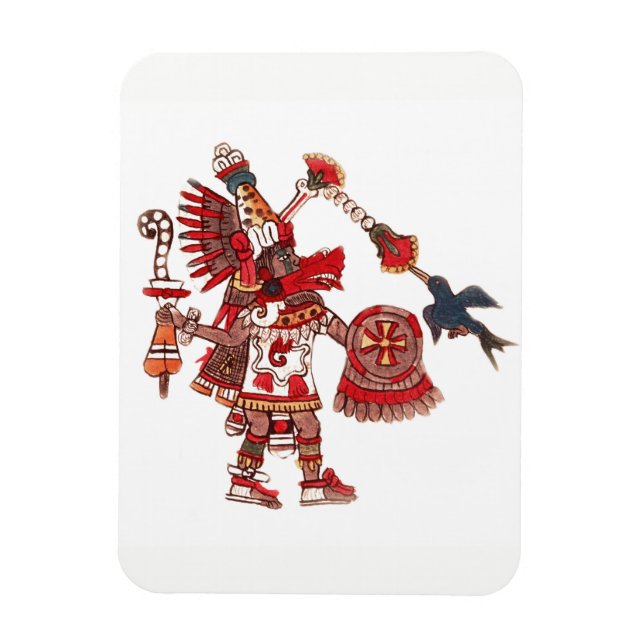 Dancing Aztec shaman warrior Magnet (Vertical)
