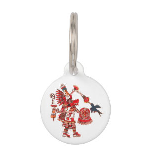 Dancing Aztec shaman warrior Pet Tag