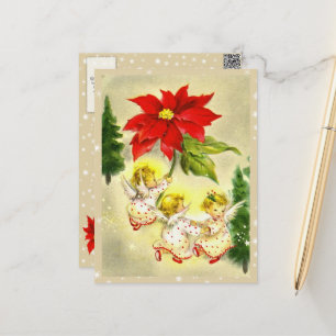 Dancing Baby Angels Vintage Postcard