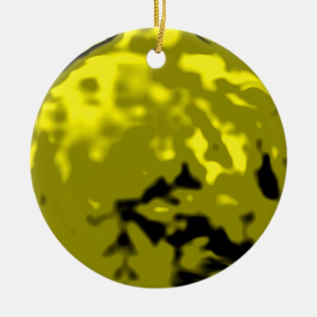 Dancing Ball Gold Yellow Trans MUSEUM Zazzle Gifts Ceramic Ornament (Front)