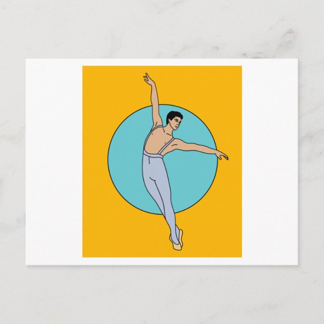 Dancing Ballerina Ballet Figures Postcard (Front)