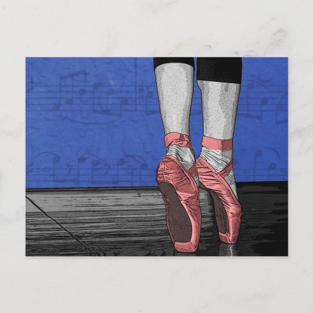 Dancing Ballerina Ballet Shoes Postcard (Front)