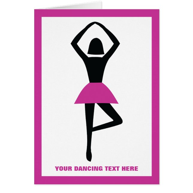 Dancing ballerina black, hot pink custom (Front)