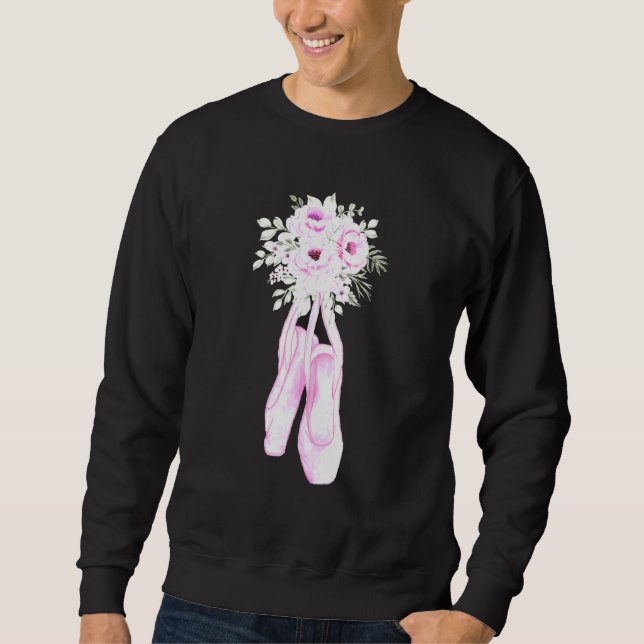 Dancing Ballerina Floral Ballet Shoes Sweatshirt (Front)