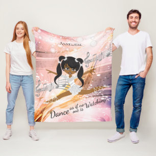 Dancing Ballerina Girl - Dance Fleece Blanket